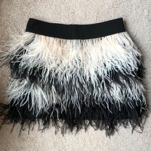 Club Monaco ostrich feather skirt